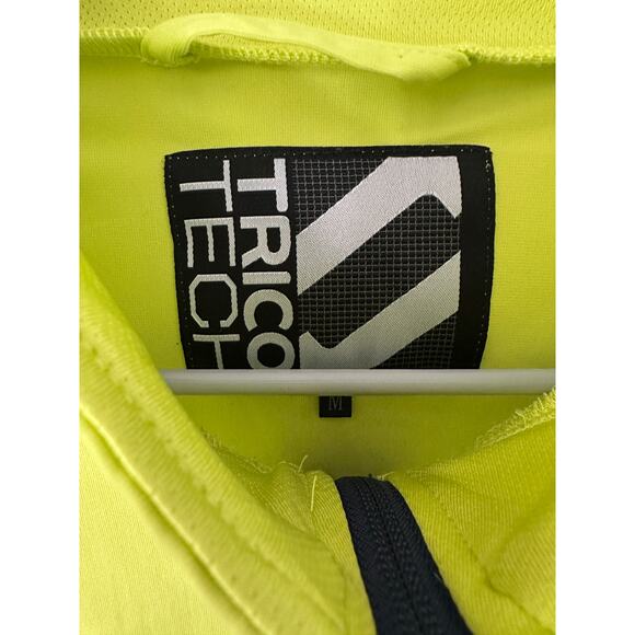 Trico Tech neon yellow green training athletic rain windbreaker jacket size M - Picture 4 of 6
